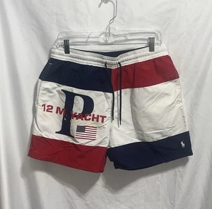 Polo Ralph Lauren 12M Yacht Challenge Swim Trunks Mens Size Large Color Block - Picture 1 of 3