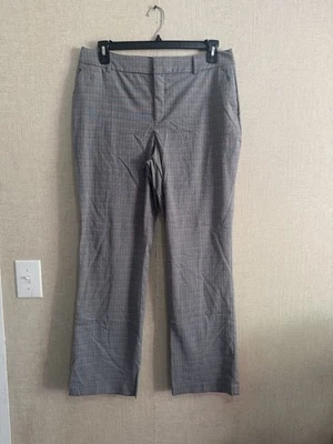 Nine West Women’s Barely Bootcut Grey Plaid Pants Sz 14 Mid Rise Pockets - Image 1 of 4