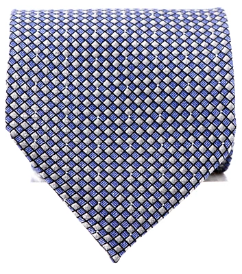 Corbata para hombre Reaction Kenneth Cole 100 % seda tejida azul micro cuadros 58 x 3,5 Foto 1 de 3