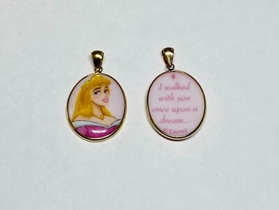 COLGANTE DE PORCELANA AURORA PRINCESA DISNEY ORO 14KT Foto 1 de 4
