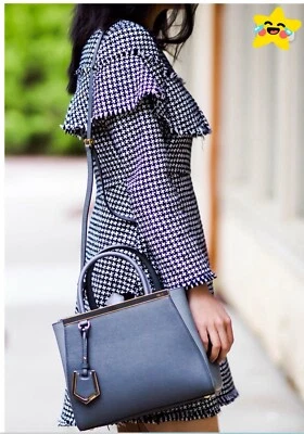 Fendi 2jours Handbag Large Shopper Tote Bag Purse Green Gray - Image 1 of 4