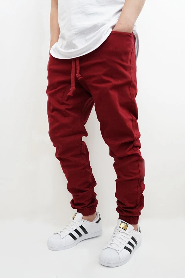 MEN'S TWILL DROP CROTCH JOGGER PANTS SIZE S-5XL VICTORIOUS *18 COLORS BIKER  - Image 1 of 1