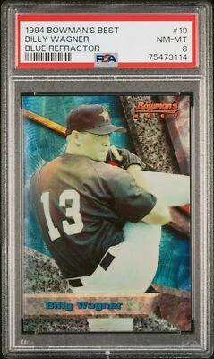 1994 Bowman's Best Billy Wagner Blue Refractor  RC Rookie #19 PSA 8 - Image 1 of 2