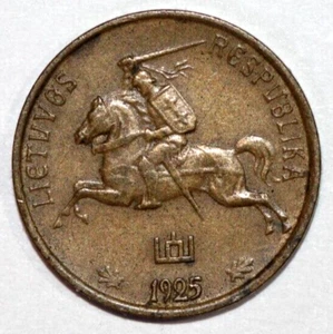 Lithuania 1925 Centas National Arms - Foreign Coin 16mm - Picture 1 of 2