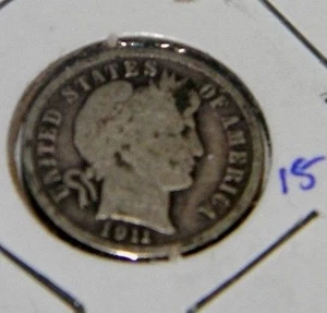 Moneda de diez centavos de cabeza de barbero 1911 - Imagen 1 de 2