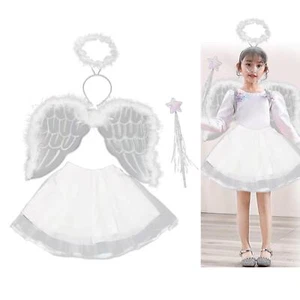 Angel Costume for Girls Angel Wing Tutu Skirt Girls Fairy Costume for Masquerade - Picture 1 of 12