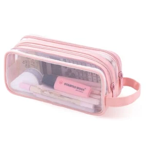 Clear Pencil CaseGrid Mesh Pencil PouchPencil Bags with Double ZipperTranspar... - Picture 1 of 9