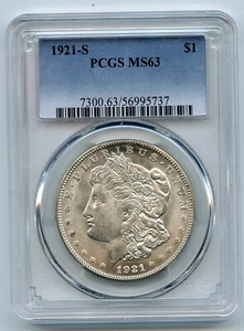 1921-S Morgan Silver Dollar PCGS MS63 - GC304 - Picture 1 of 2