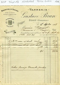 Dépt 19 - Bort les Orgues - Petite Entête d'une Tannerie du 15/09/1908 - Picture 1 of 1