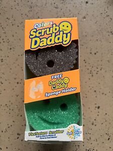 Nieuwe aanbiedingScrub Daddy Colors 6 Pack + 1 Daddy Caddy Sponge Holder, FlexTexture TempControl