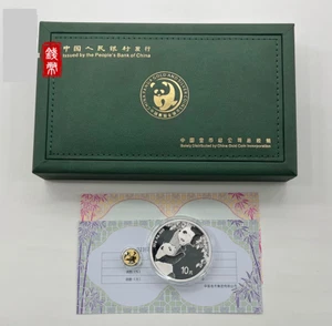 2023 China panda Commemorative Silver+Gold Coin Ag30g+Au1g with Original box - Picture 1 of 15