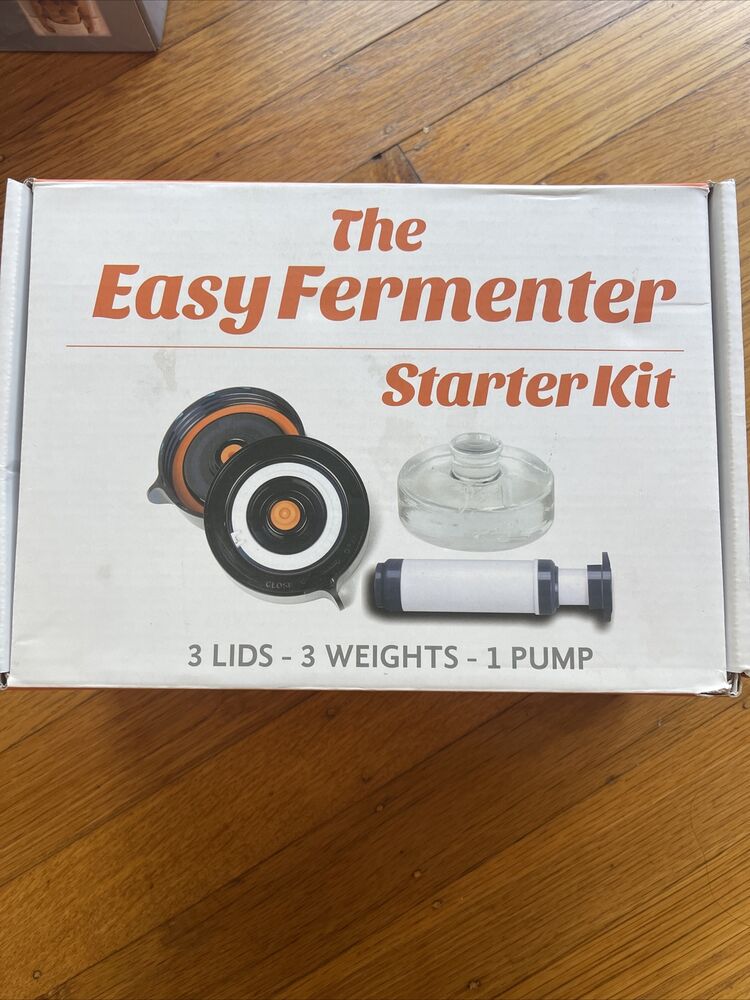 The Easy Fermenter Starter Kit Lids Weights Pump Home Kimchi Set