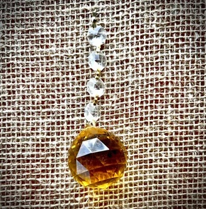 Swarovski Crystal Large Amber Orb 4 Beads Chandelier Part Pendant Sun catcher - Picture 1 of 2