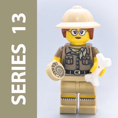 Authentic 2015 LEGO Series 13 PALEONTOLOGIST Female Minifigure col13-6 | #71008 - Image 1 of 4