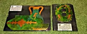 Coperchio per opera d'arte e presa in rame Kokopelli e lucertola circa 10" x 7" (VG039) - Foto 1 di 6
