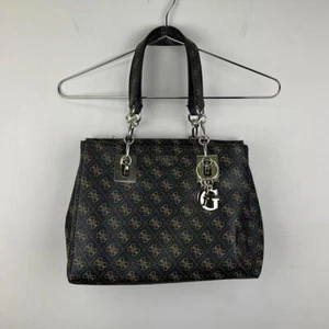 GUESS Signature Pattern Tote Bag with Chain Detail - Picture 1 of 7