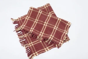 Cotton table Runners Table mats Beautiful khaadi mats indoor mats Burgundy check - Picture 1 of 15