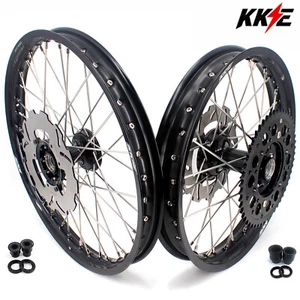 KKE 21/19 Cast Wheels For Honda CR125R 95-97 CR250R 95-96 CR500R 96-01 Black Hub - Picture 1 of 12