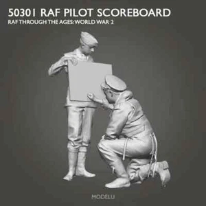 50301-024 MODELU1:24 Scale RAF Squadron Scoreboard (WW2) 2 Unpainted Figures - Picture 1 of 1