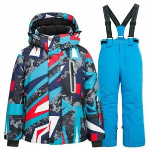 Winter Kids Ski Suit Windproof Snow Suit Girls and Boys Skiing Jacket and Pants