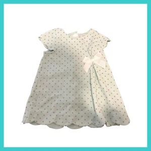 Tahari Dress - Gold Polka Dot, Bow Accent, Scalloped Hem - Size 4-5 - Picture 1 of 4