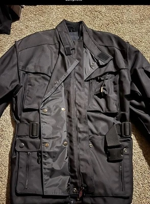 Chaqueta de moto Triumph para hombre L negra acolchada impermeable Tritex Foto 1 de 4