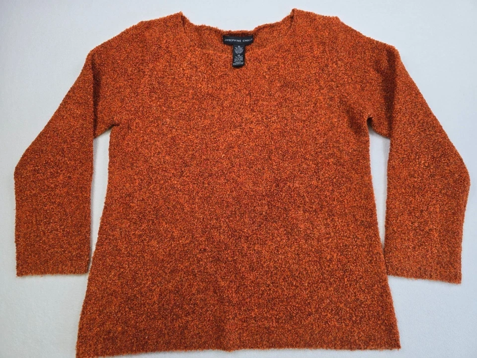 Suéter Josephine Chaus para mujer XL naranja quemado jaspeado mezcla de lana texturizada Foto 1 de 3