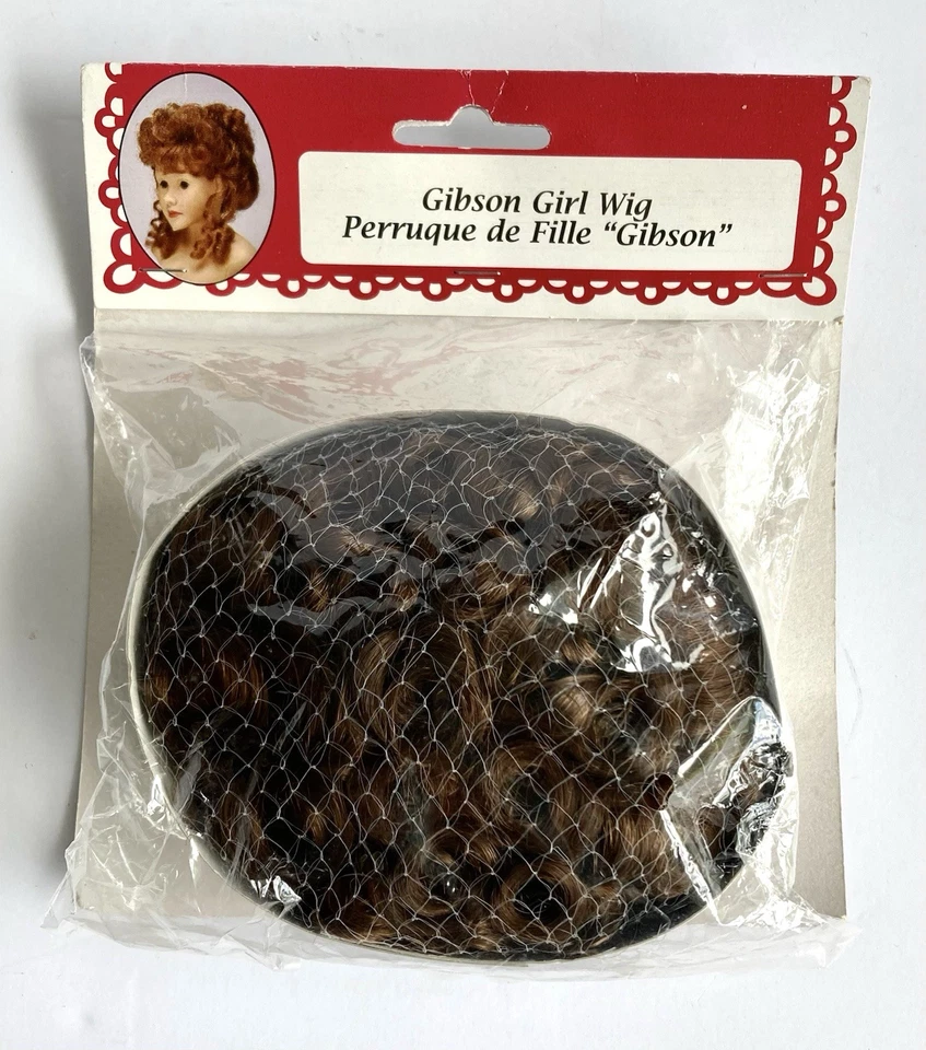 Gibson Girl Doll Brown Curly Hair Wig Fits 11 1/2 Inch Head Fibre Craft
