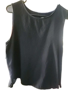 EILEEN FISHER Tank Top Large Baumwolle Elasthan weich neu schwarz Cr60 TOP - Bild 1 von 4