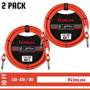 Kirlin 10 Fuß Gitarre LightGear Instrumentenkabel ROT ST./GLEICHES LGI-201/RD 2ER-PACK - Bild 1 von 7