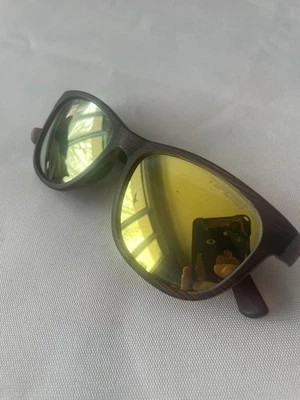 Óculos de sol unissex Tifosi Optics Swank Woodgrain amarelo lentes espelhadas - Imagem 1 de 4