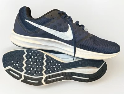 Nike Downshift 7 Hombres 13 Azul Marino y Blanco Zapatos para Correr/Zapatillas #852459-400 Foto 1 de 4