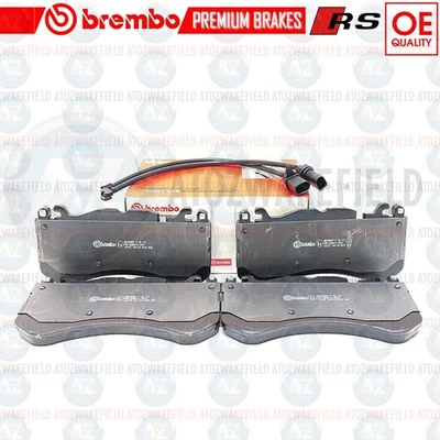 JUEGO DE PASTILLAS DE FRENO DELANTERAS ORIGINALES BREMBO PARA AUDI RS6 RS7 Y CABLE SENSOR DE DESGASTE Foto 1 de 4