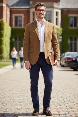 NUEVO CON ETIQUETAS 🔥Vince Camuto 🤑 Blazer Abrigo Deportivo Chaqueta Para Hombre Marrón Tostado 2 Botones Talla M $79 Foto 1 de 4