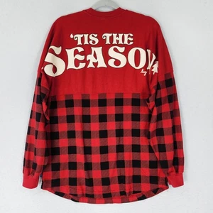 LUG Spirit Jersey Shirt Mens Small Red Black Buffalo Plaid Christmas Long Sleeve - Picture 1 of 9