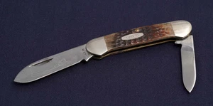 CASE 62131 Canoe 2-Blade Brown Jigged Bone 1984 (No Box) - Picture 1 of 7