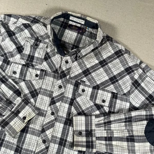 Akoo Mens Long Sleeve Button Down Size 3XL (runs small) Elbow Patch Embroidery  - Picture 1 of 7