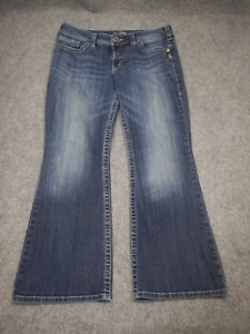 Silver Suki Jeans Women Size 33x30 Dark Blue Wash Whiskered Fade Style