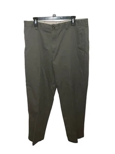 LL Bean Mens 36 X 32 Natural Fit Chinos Flat Front Green Pants 212332 - Picture 1 of 6