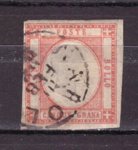 FRANCOBOLLI Antichi Stati Province Napoletane 1861 Vittorio Emanuele II 5 gr. & - Foto 1 di 1