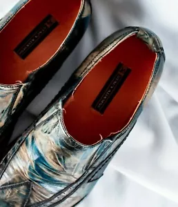 STACY ADAMS blau türkis Camouflage Herren elegante Halbschuhe Schuhe Größe 11 M - Bild 1 von 12