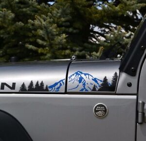 Mountain and Trees 2 Color Decal for Jeep Wrangler JK (2007-2018)
