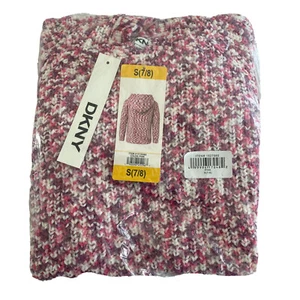 DKNY Knit Sweater Hooded Pullover Sweat Shirt Long Sleeve Girls size S - Picture 1 of 3