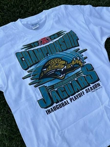Vintage 1996 NFL Jacksonville Jaguars AFC Championship T-Shirt XL - Picture 1 of 9