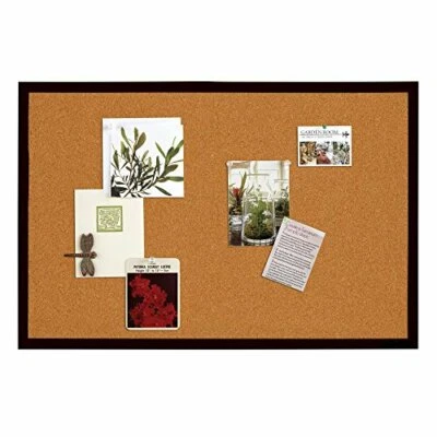 Quartet Bulletin Board, Cork Board, 2' x 3', Black Frame Wood Pin Board, NEW - Image 1 of 4