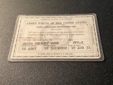 Armed Forces of the USA Geneva Convention ID Card - 1940's/1950's