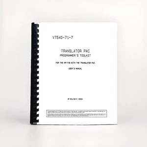 TRANSLATOR PAC PROGRAMMER'S TOOLKIT FOR THE HP-71B WITH THE TRANSLATOR MANUAL - Picture 1 of 1