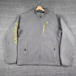 Ariat Logo 2.0 Giacca Softshell Uomo Grande Grigio Oro Logo Cowboy Western Lavoro - Foto 1 di 7