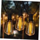  Outdoor String Lights 48ft with LED Filament Bulbs 23+2(Spare) Dimmable 