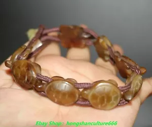 Chinese Hongshan Culture Old Jade turtle tortoise Bracelet Bangle Handstring - Picture 1 of 9